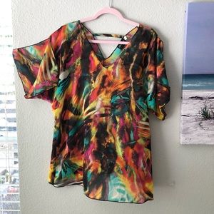 Pat Rego 1X Wild & Sassy Chiffon Top